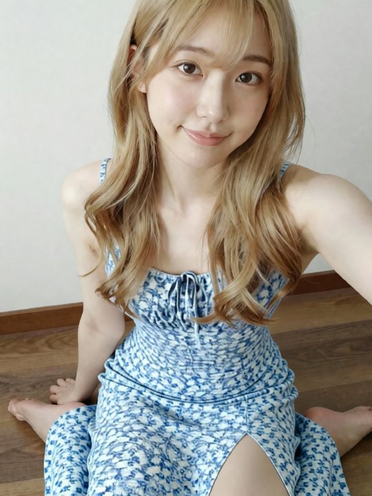 ワンピースに着替えた生成画像